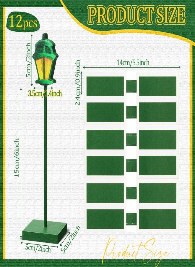 Colingmill 6 Pcs Street Sign Lamp Post Centerpiece Wooden Lamp Post with Street Party Sign Sticker for Toy Decor Friend Birthday Party Supplies Decoration(Green) - Image 2